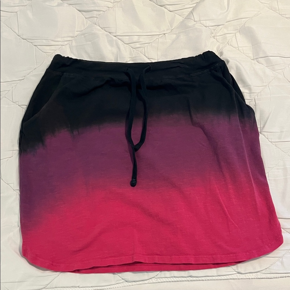 Sundry Pink and Black Ombre Mini Skirt